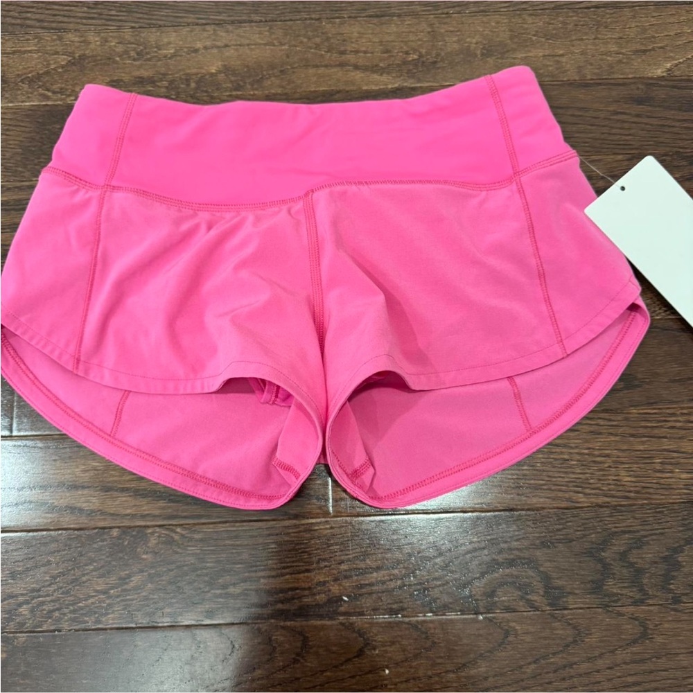Sonic pink lululemon speedy up low rise shorts